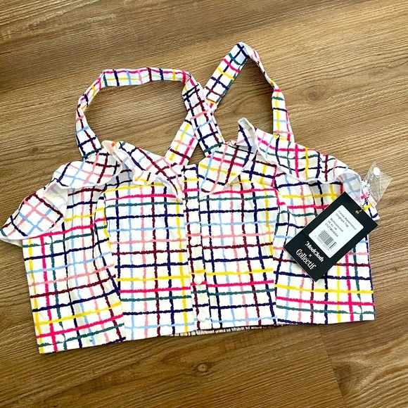 Modcloth Tops - ModCloth x Collectif Emilia Watercolor Multicolored Gingham Crop Top